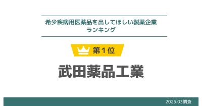 希少疾病用医薬品を出してほしい製薬企業ランキングTOP10【DLあり】