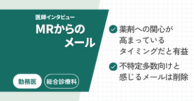 【MRからのメール CASE01】MRからのメール配信タイミングに期待すること