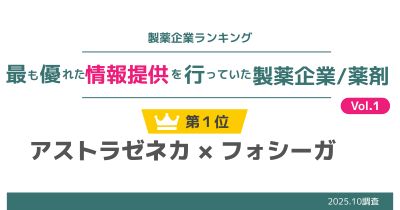 医師が「最も優れた情報提供を行っていた」と感じた企業と薬剤は?(2025年)【DLあり】
